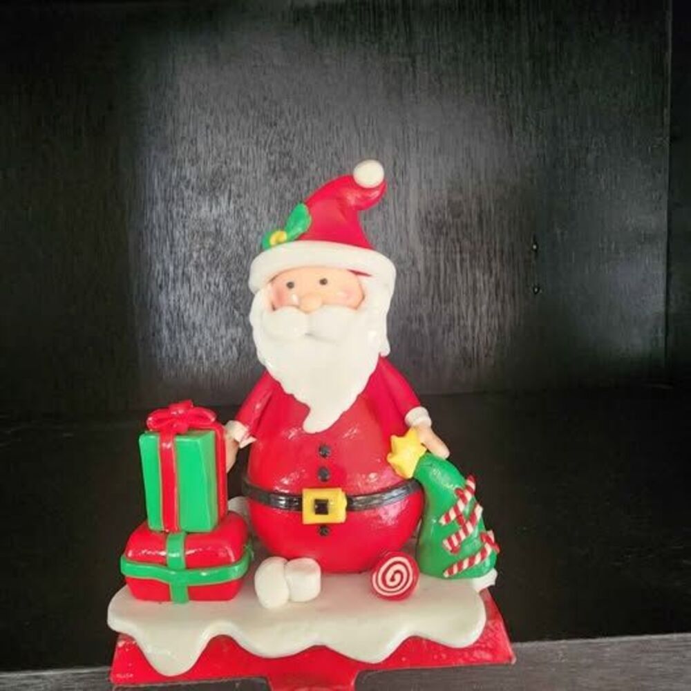 Bright And Shiny Santa Claus Stocking Holder 5.75" Tall and 4" Wide